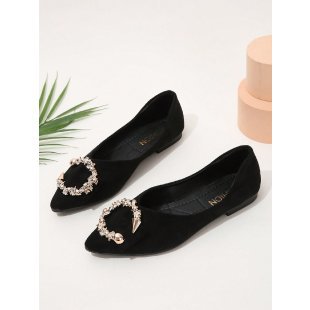 Damen Ballerinas mit funkelndem Schmuckelement R&B