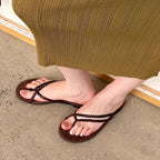 Damen Zehentrenner-Sandalen mit komfortabel geflochtenem Riemendesign R&B