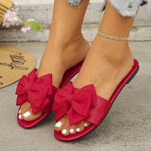 Damen Riemensandalen mit großem Schleifendetail R&B