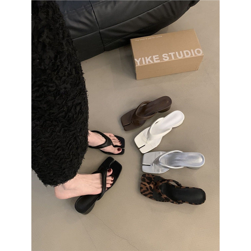 Damen modische Riemchen Sandaletten mit kreativem Leopardenmuster R&B