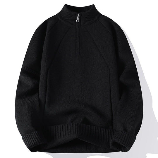 Herren Sportlicher Stehkragenpullover mit Reißverschluss und strukturiertem Design R&B