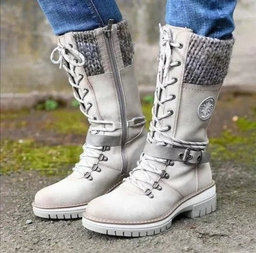 Damen Winterstiefel mit warmem Futter und trendigem Schnürdesign R&B