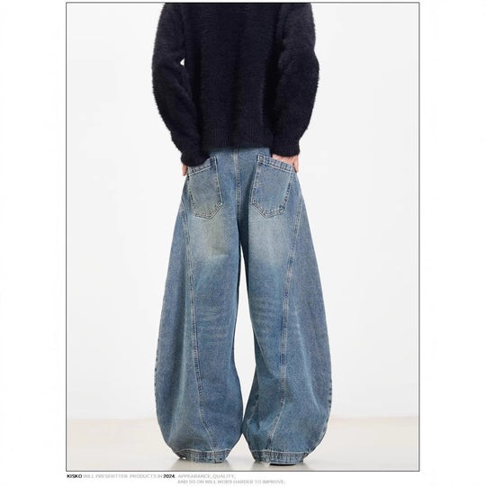Damen Weit geschnittene Jeanshose R&B