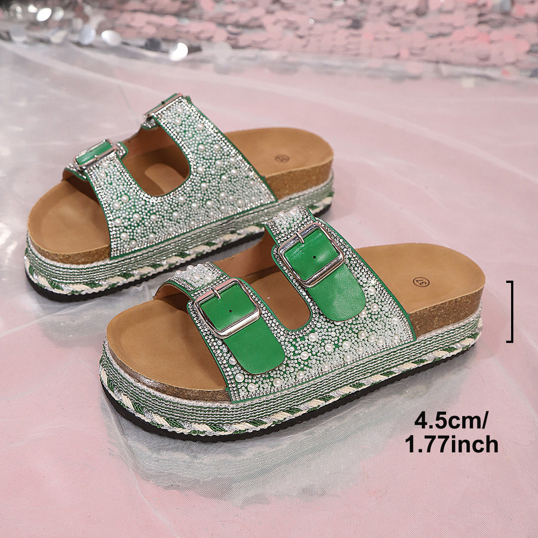 Damen Plateausandalen mit dekorativem Riemendesign und ergonomischem Fußbett R&B