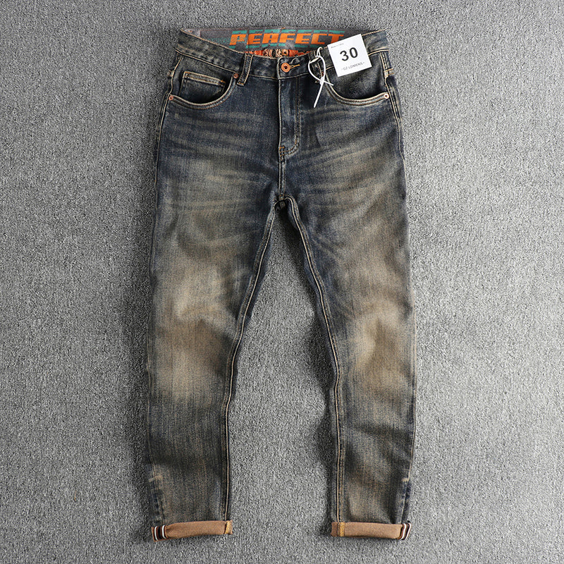 Herren Slim-Fit Jeans mit lässigem Used-Look R&B