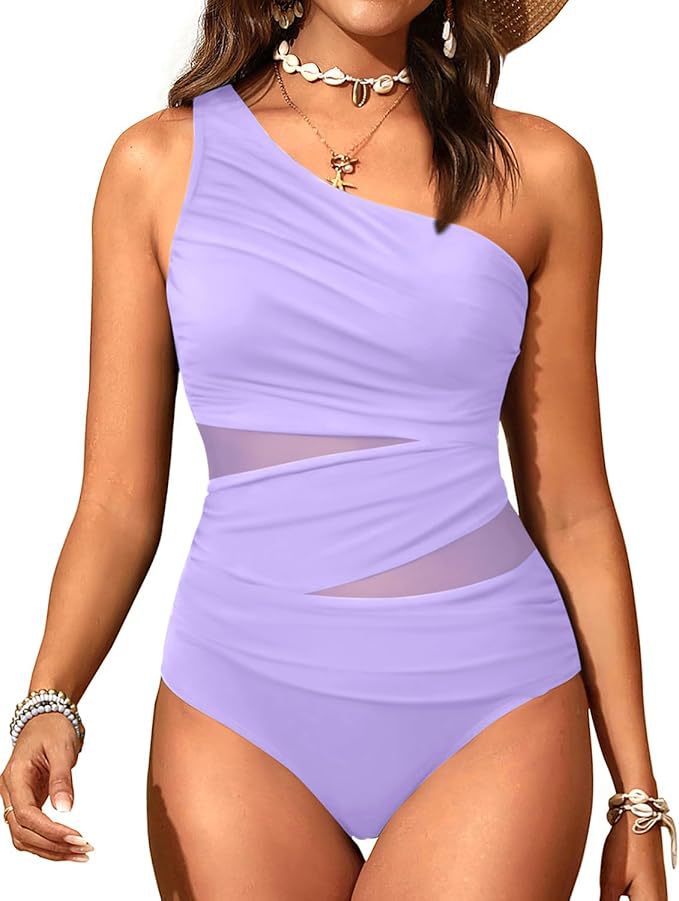 Damen stilvoller Badeanzug mit asymmetrischem Schnitt R&B