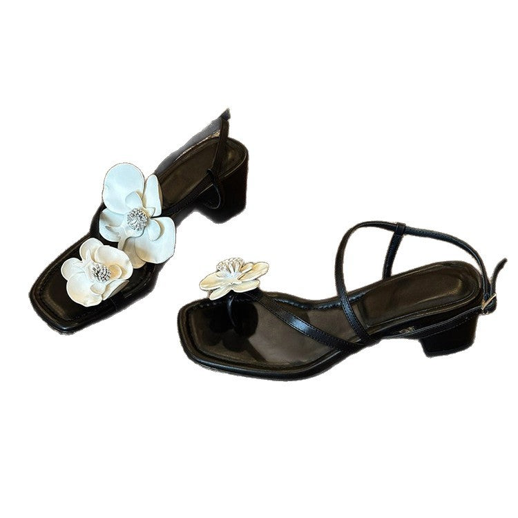 Damen Elegante Sandalen mit modischem Blütenakzent R&B