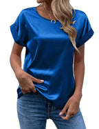 Damen Satin T-Shirt mit elegante Details R&B