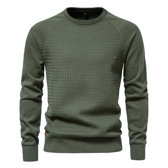 Herren Strickpullover mit modernem Strukturmuster und Rundhalsausschnitt R&B