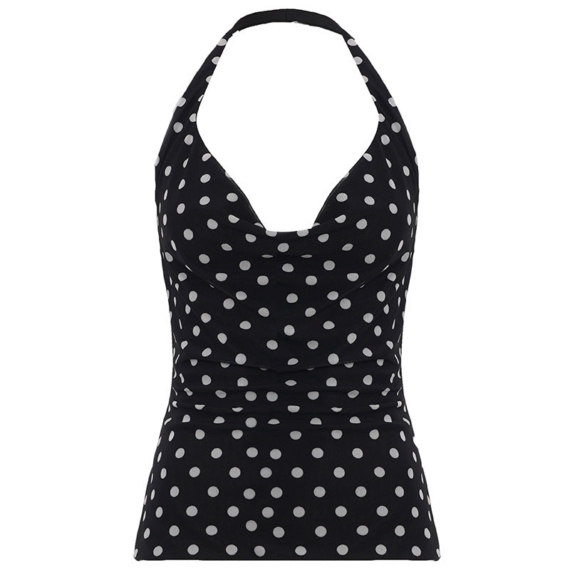 Damen Freizeit Top mit verspieltem Polka-Dots-Muster und modernem V-Ausschnitt R&B