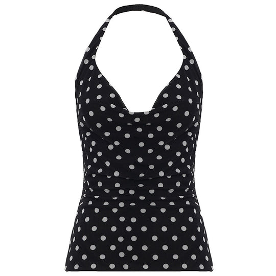 Damen Freizeit Top mit verspieltem Polka-Dots-Muster und modernem V-Ausschnitt R&B