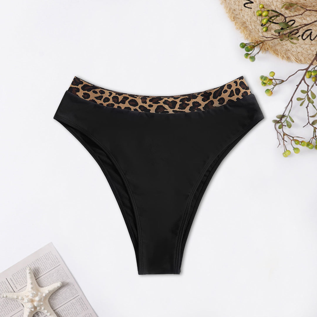 Damen Hochtailliertes Bikiniunterteil mit animalischem Muster R&B