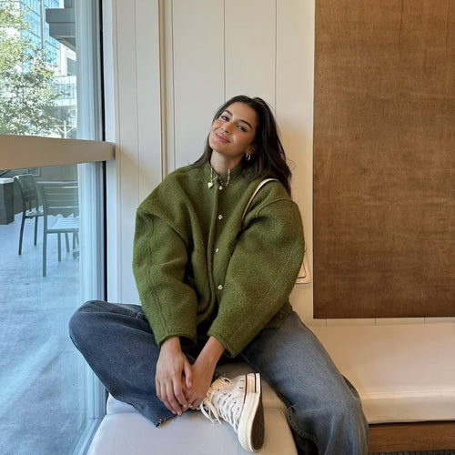 Damen Übergangsjacke mit modernem Stoffmix und praktischen Taschen R&B