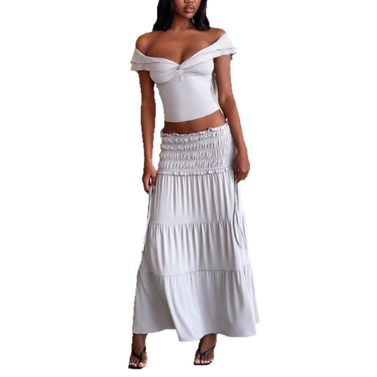 Damen Elegantes Wickeloberteil und maxirock R&B