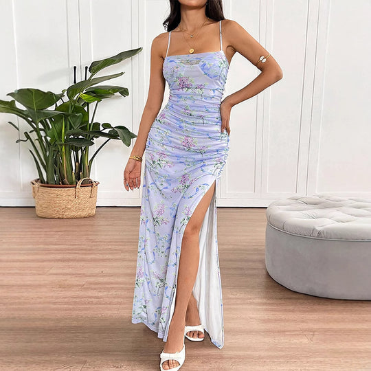 Damen Maxikleid im romantischen Floral-Design mit verstellbaren Trägern R&B