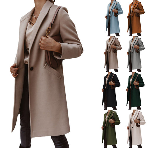 Damen eleganter Wollmantel mit schmaler Silhouette R&B