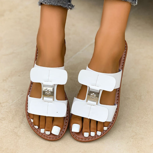 Damen modische Slides mit verstellbaren Riemen R&B