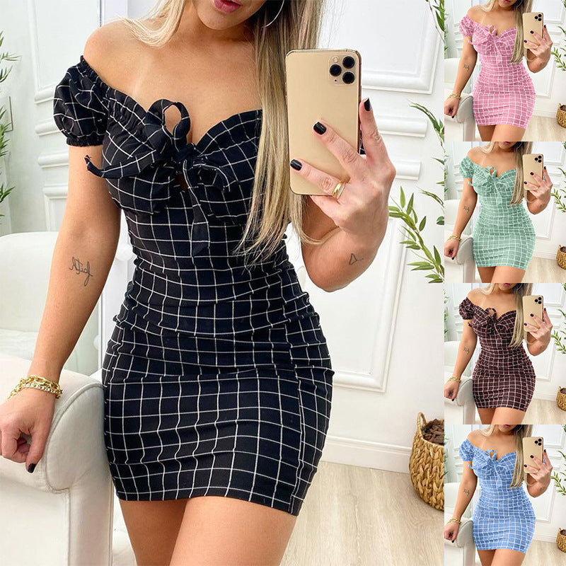 Damen figurbetontes Oberteilkleid mit Rüschendetails R&B
