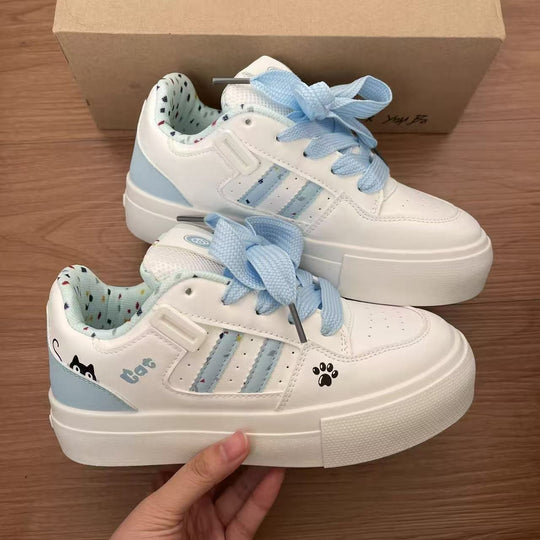Damen Trendige Plattform Sneakers mit modischen Tiermotiven R&B