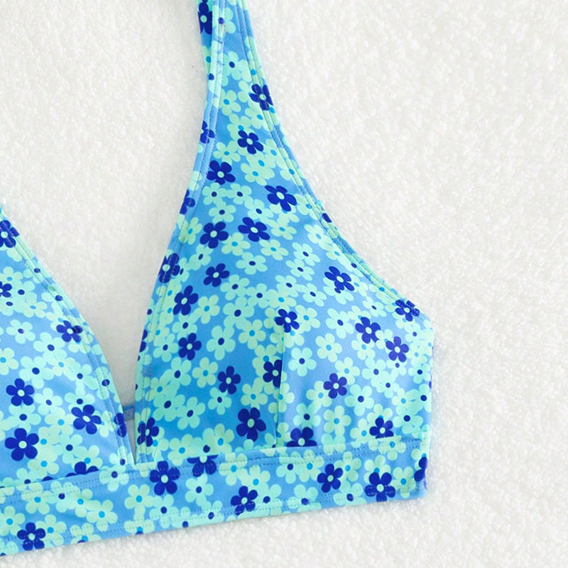 Damen Bikiniset mit floralem Muster und hohem Taillenbund R&B