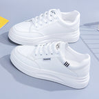 Damen Bequeme sportliche Sneakers mit dicker Plattformsohle R&B