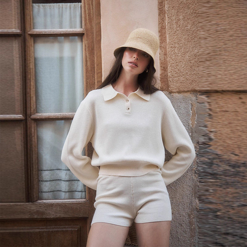 Damen Freizeitpullover und Shorts Set R&B