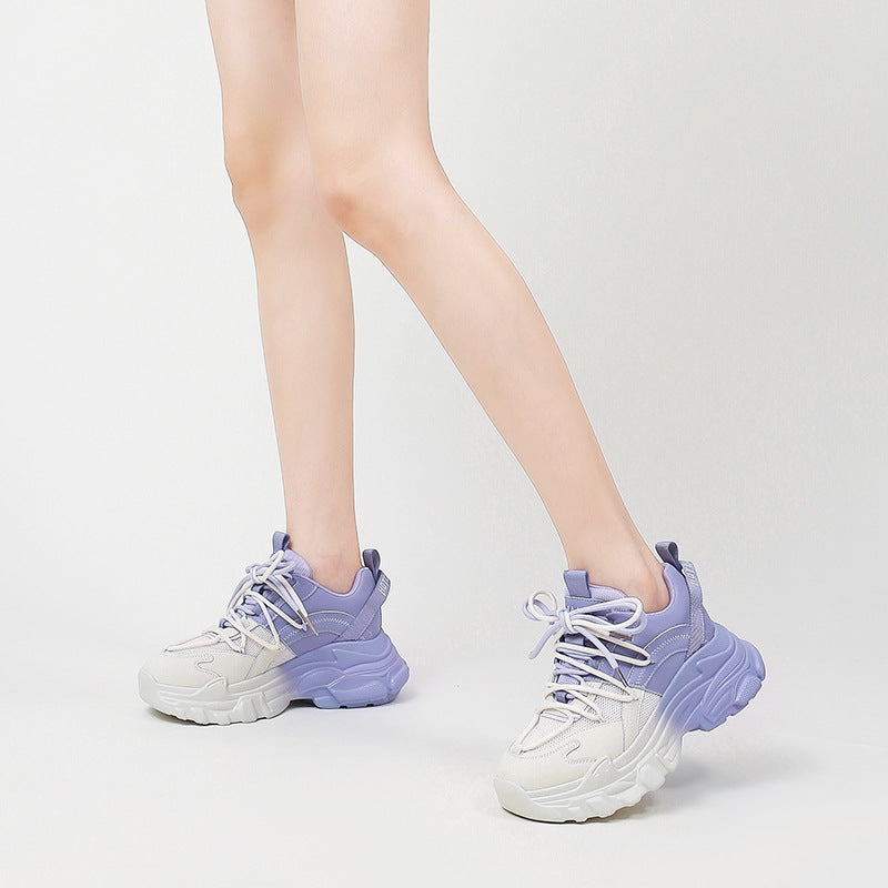Damen Chunky Sport-Sneaker mit atmungsaktivem Obermaterial und elastischem Schnürsystem R&B