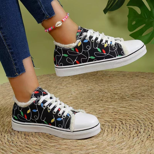 Damen Sneaker mit fransigem Obermaterial und modischer Riemenverzierung R&B
