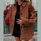 Damen Suede-Jacke mit modernem Schnitt und praktischen Taschen R&B