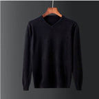 Herren eleganter V-Ausschnitt Pullover aus feiner Wolle R&B