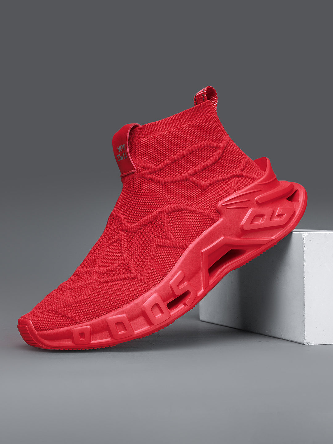 Damen Komfortable Strick-Sneaker mit hohem Schaft und flexiblem Design R&B