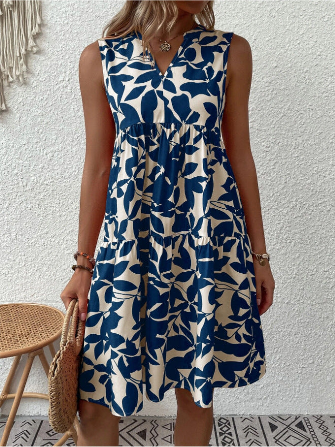 Damen Blumenkleid im lässigen A-Linien-Design R&B