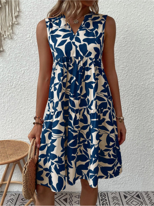 Damen Blumenkleid im lässigen A-Linien-Design R&B