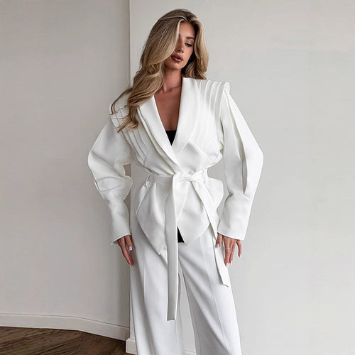 Damen Eleganter Blazer mit strukturierten Ärmeln R&B