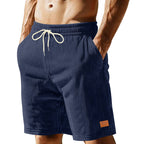 Herren nan lässige Bermudashorts aus feinstrukturiertem Baumwollmix mit elastischem Bund und Kordelzug R&B