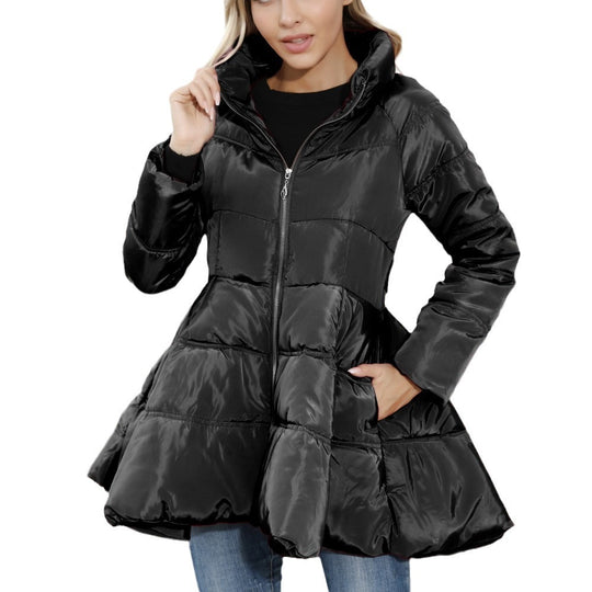 Damen gesteppte Winterjacke mit hochschließendem Kragen R&B