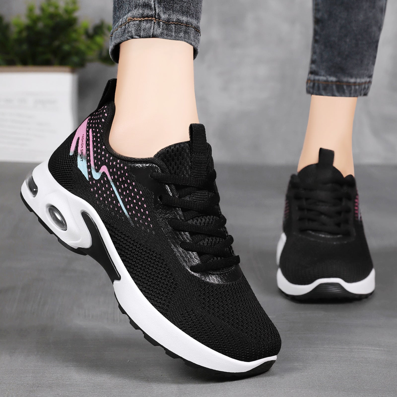 Damen Atmungsaktive Lauf- und Freizeitschuhe mit dämpfender Sohle R&B