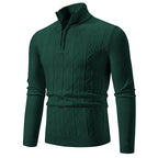 Herren modischer Stehkragenpullover mit strukturiertem Zipper und weichem Innenmaterial