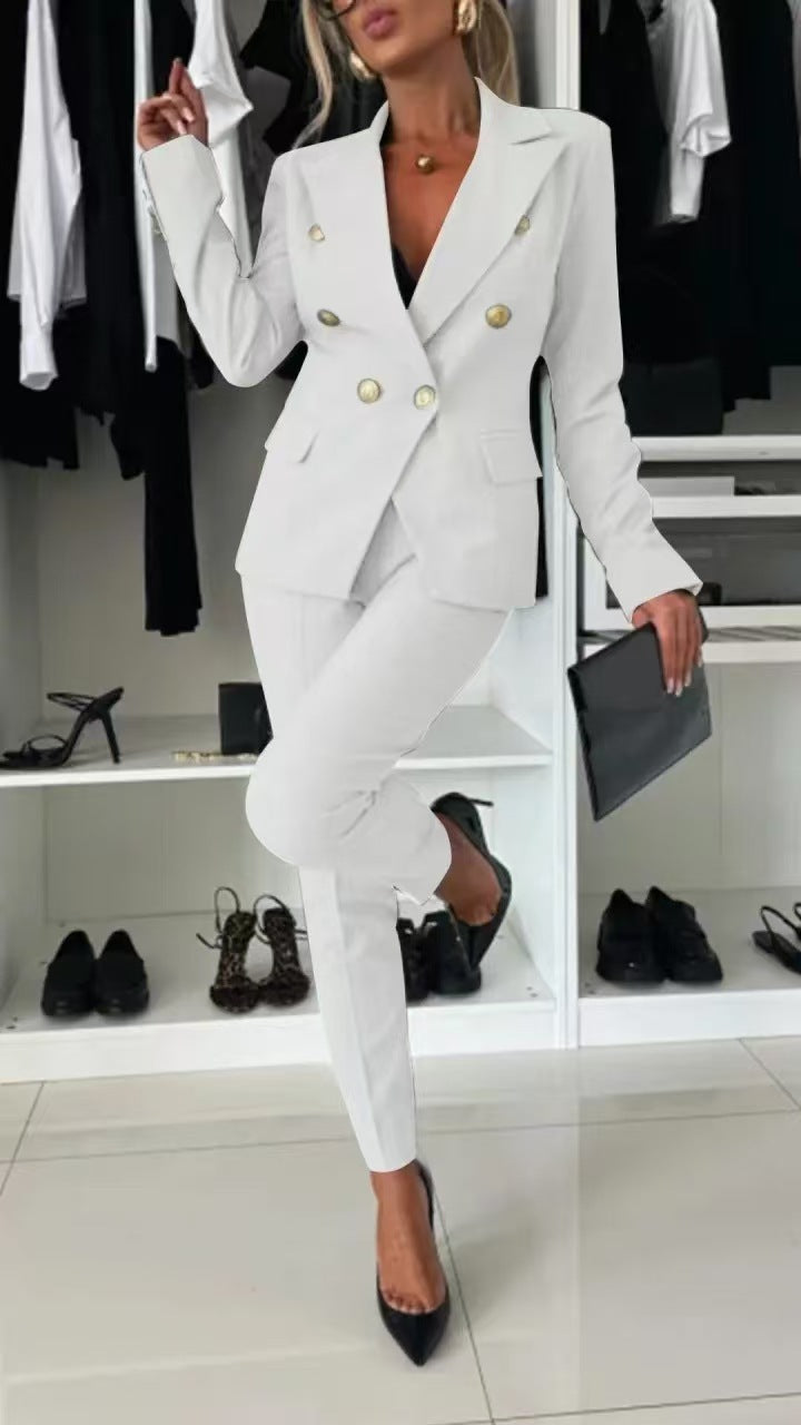 R&B | Blazer Slim Passform Doppelreiher Maßgeschneiderte Silhouette Bürobekleidung