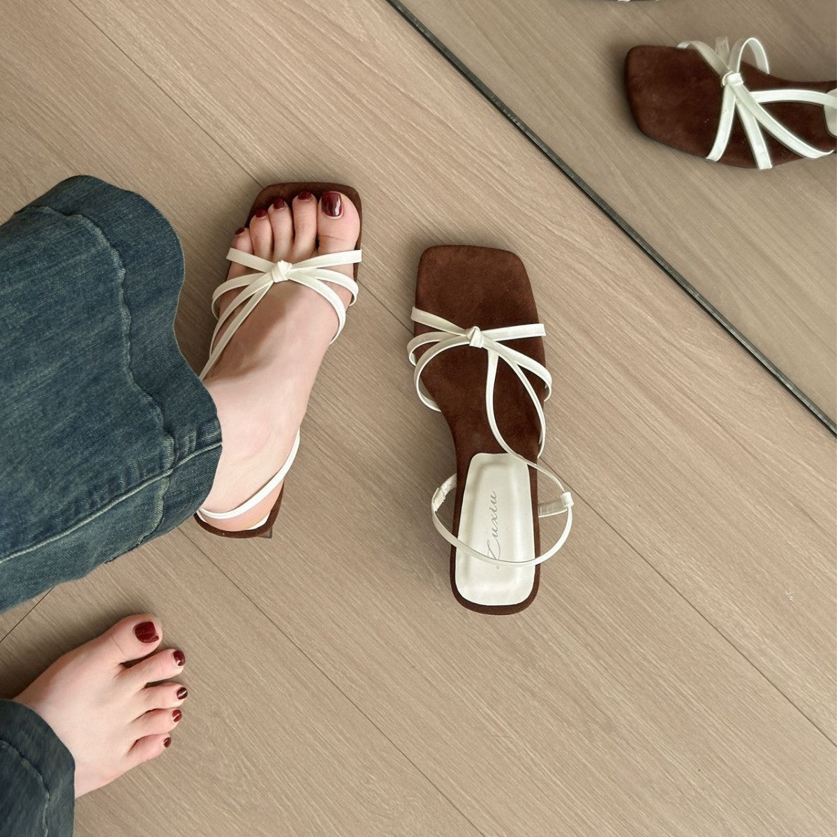 Damen Elegante Slingback-Sandalen mit modischem Riemen und komfortablem Absatz R&B