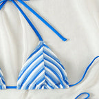 Damen Triangel-Bikini mit strukturiertem Stoff und verstellbaren BindR&Bändern R&B