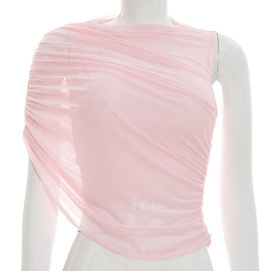Damen asymmetrisches Oberteil mit raffinierten Falten und elegantem Tragekomfort R&B