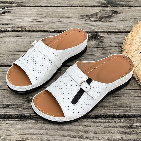 Damen Bequeme Fußbett-Sandalen mit verstellbarem Riemen R&B