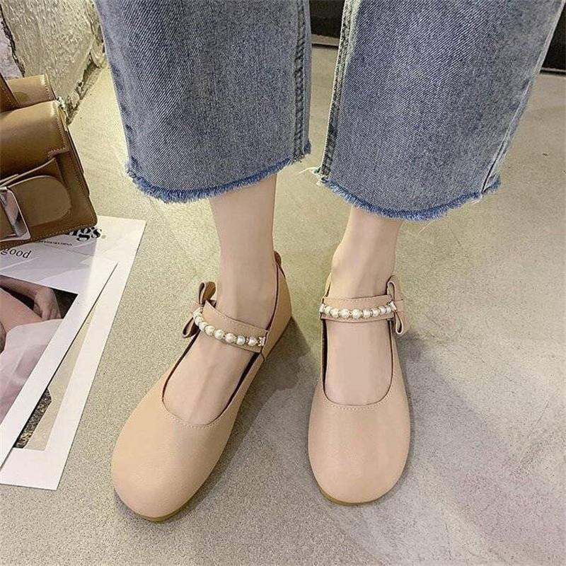 Damen elegante Clogs mit modischem Riemen und dekorativen Perlen R&B