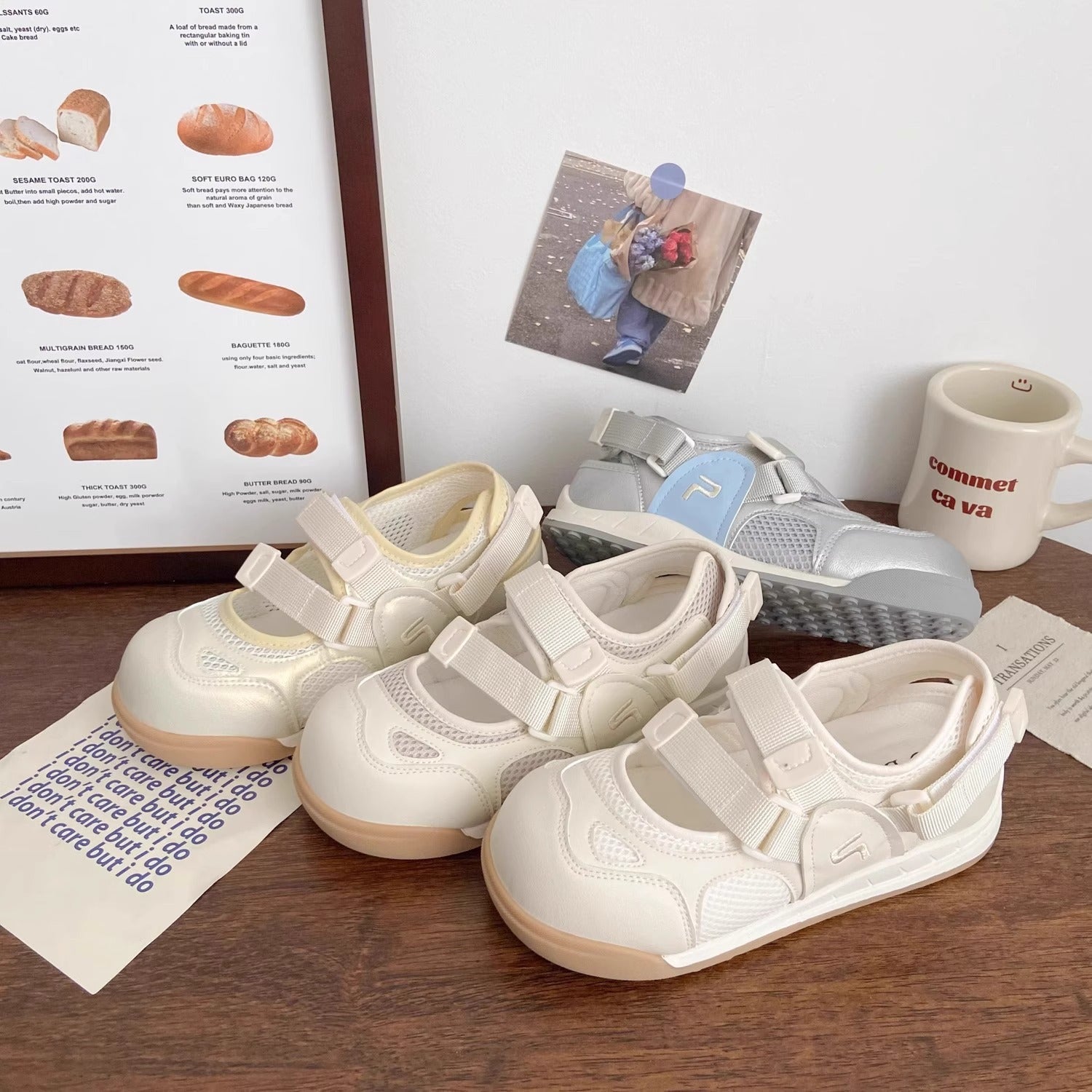Damen Komfortable Sneaker mit rutschfestem Klettverschluss und atmungsaktivem Obermaterial