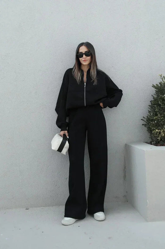 Damen Komfortabler und stilvoller Hosenanzug mit oversized Oberteil R&B