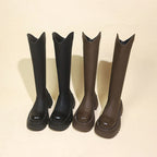 Damen kniehohe Stiefel mit elegantem Schnitt und robuster Sohle R&B