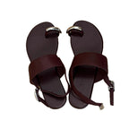 Damen elegante Zehentrenner-Sandalen mit modischen Riemen und metallic Akzent R&B