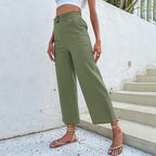 Damen Culotte-Hose mit hohem Bund und Gürtel
