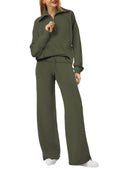 Damen Sportlicher Zweiteiler aus weichem Material mit hohem Kragen und weitem Schnitt